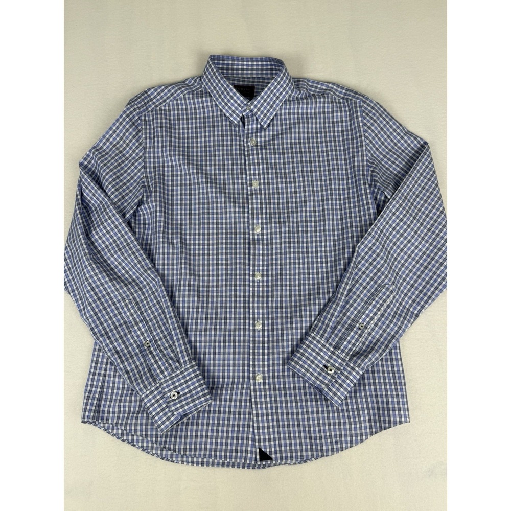 UNTUCKit Shirt Adult Large Blue Plaid Button Long Sleeve Casual Long Sleeve Mens